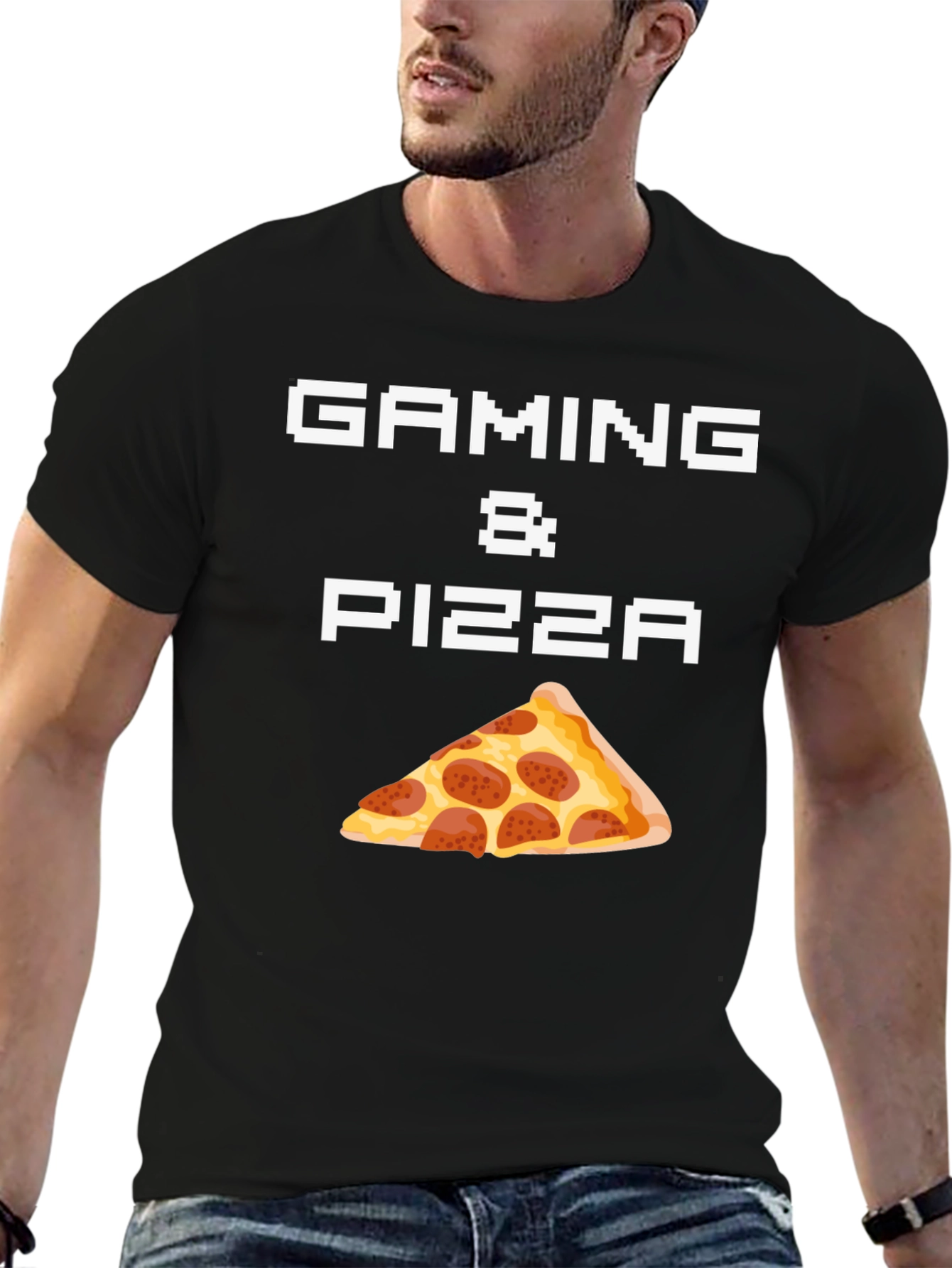 Gaming & Pizza Graphic T-Shirt - Gamer Foodie Tee