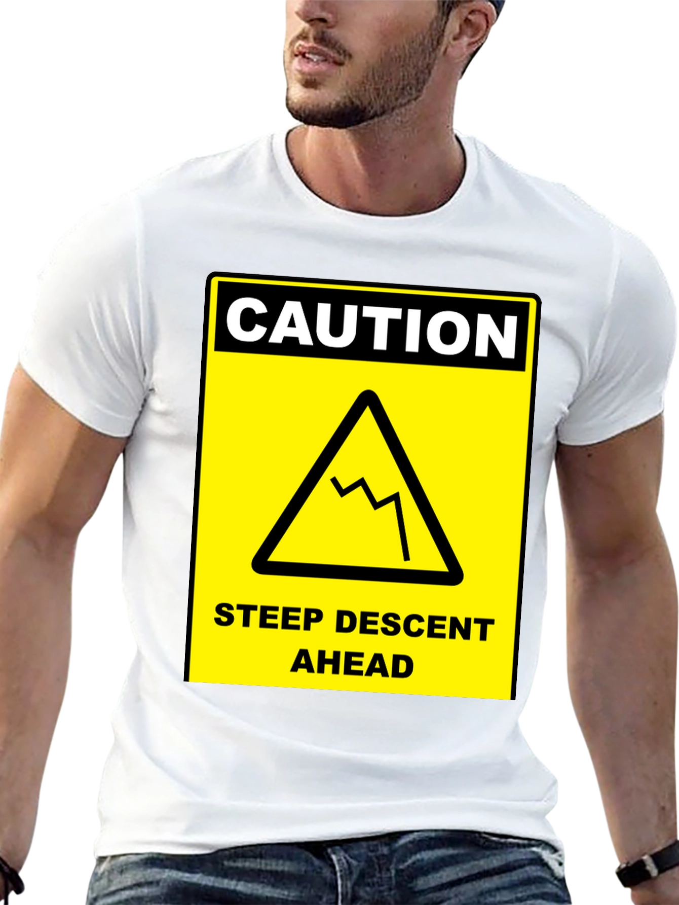 Caution Steep Descent Ahead Graphic Tee