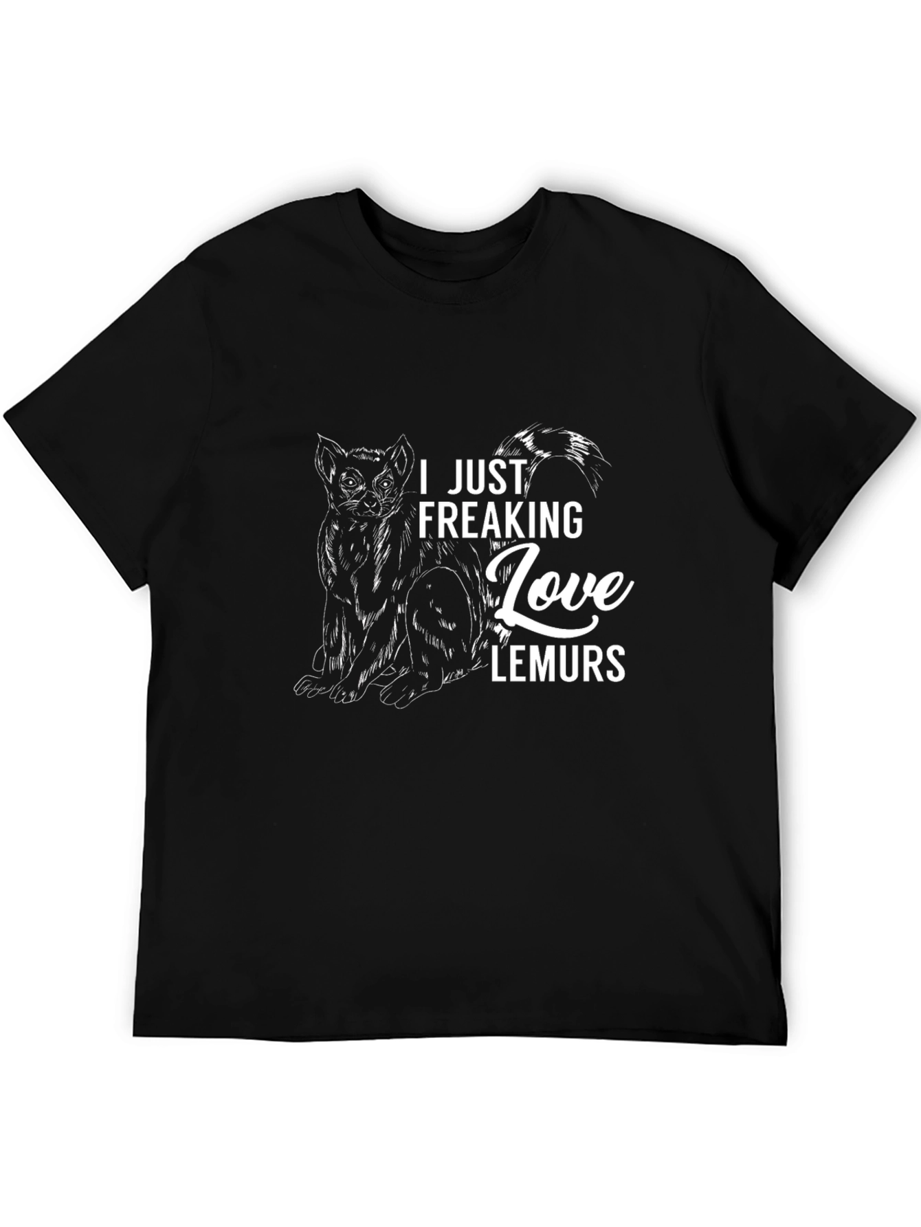 I Love Lemurs Graphic Tee Black Casual Shirt