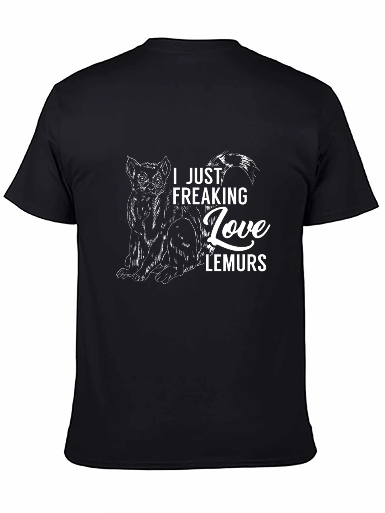 I Love Lemurs Graphic Tee Black Casual Shirt