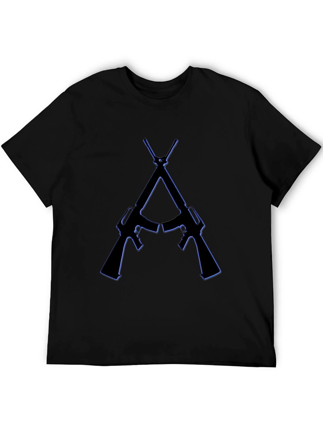 Crossed Guns Graphic Tee - Black