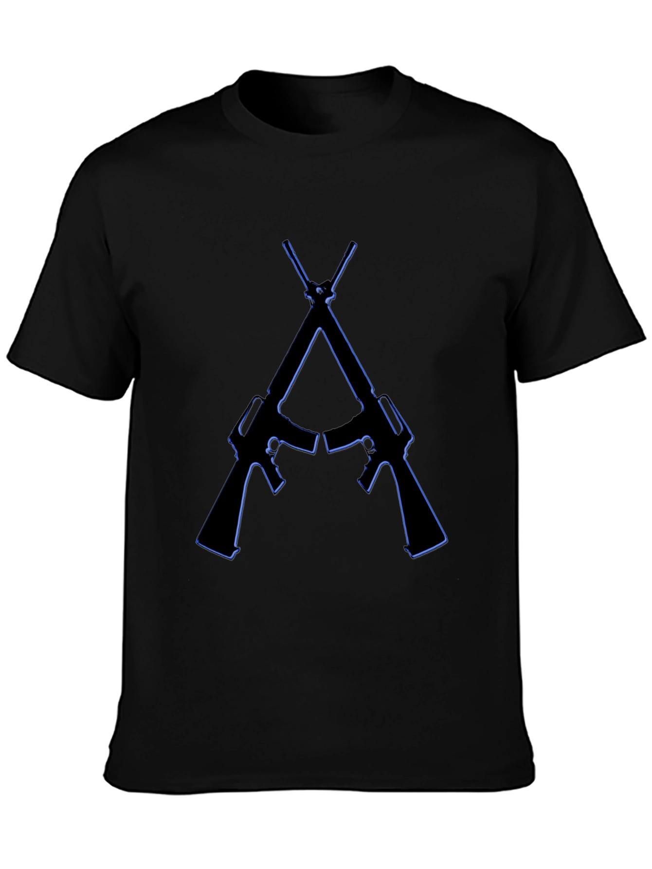 Crossed Guns Graphic Tee - Black
