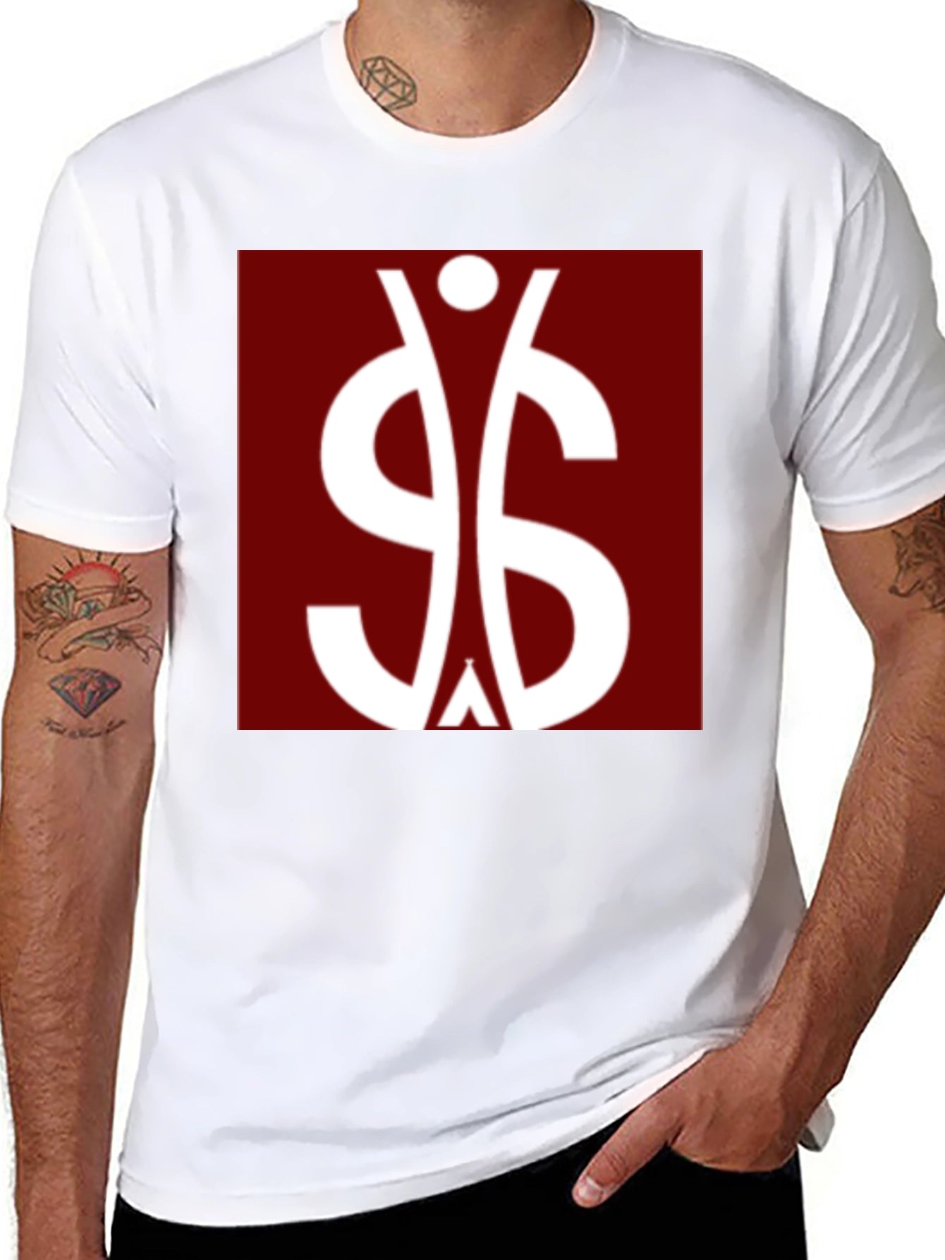 Abstract Symbol Graphic Print Black T-Shirt