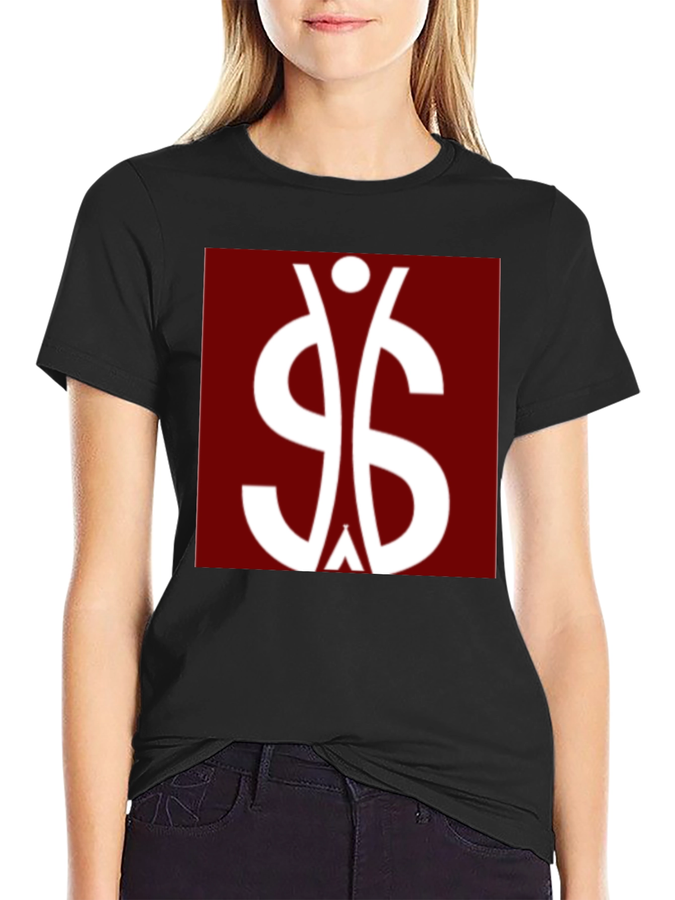 Abstract Symbol Graphic Print Black T-Shirt