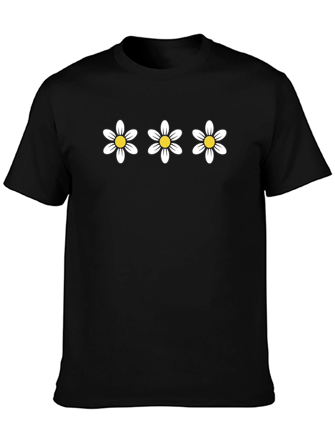 Daisy Trio Black T-Shirt - Classic Style
