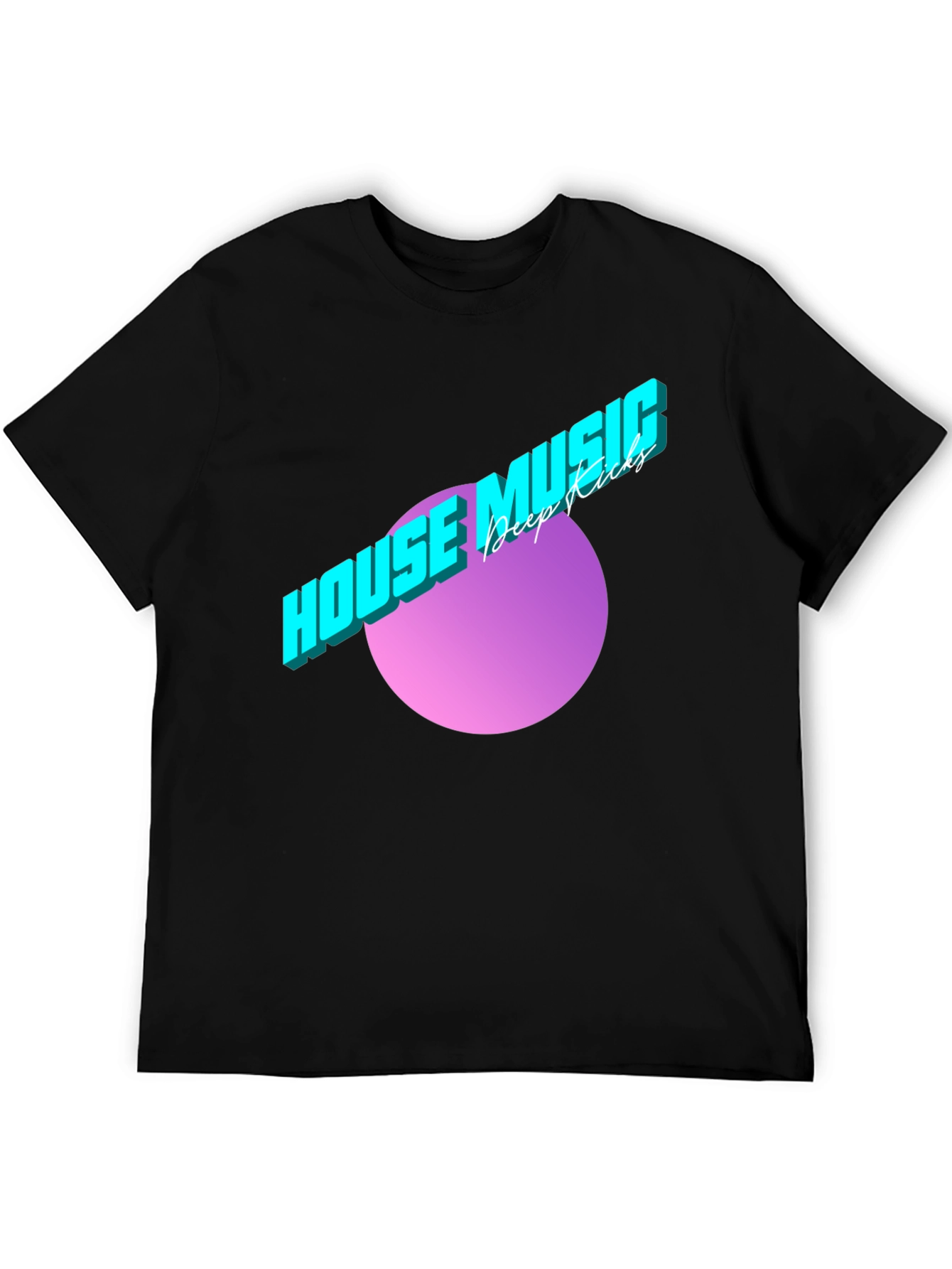 House Music Deep Kicks Black T-Shirt