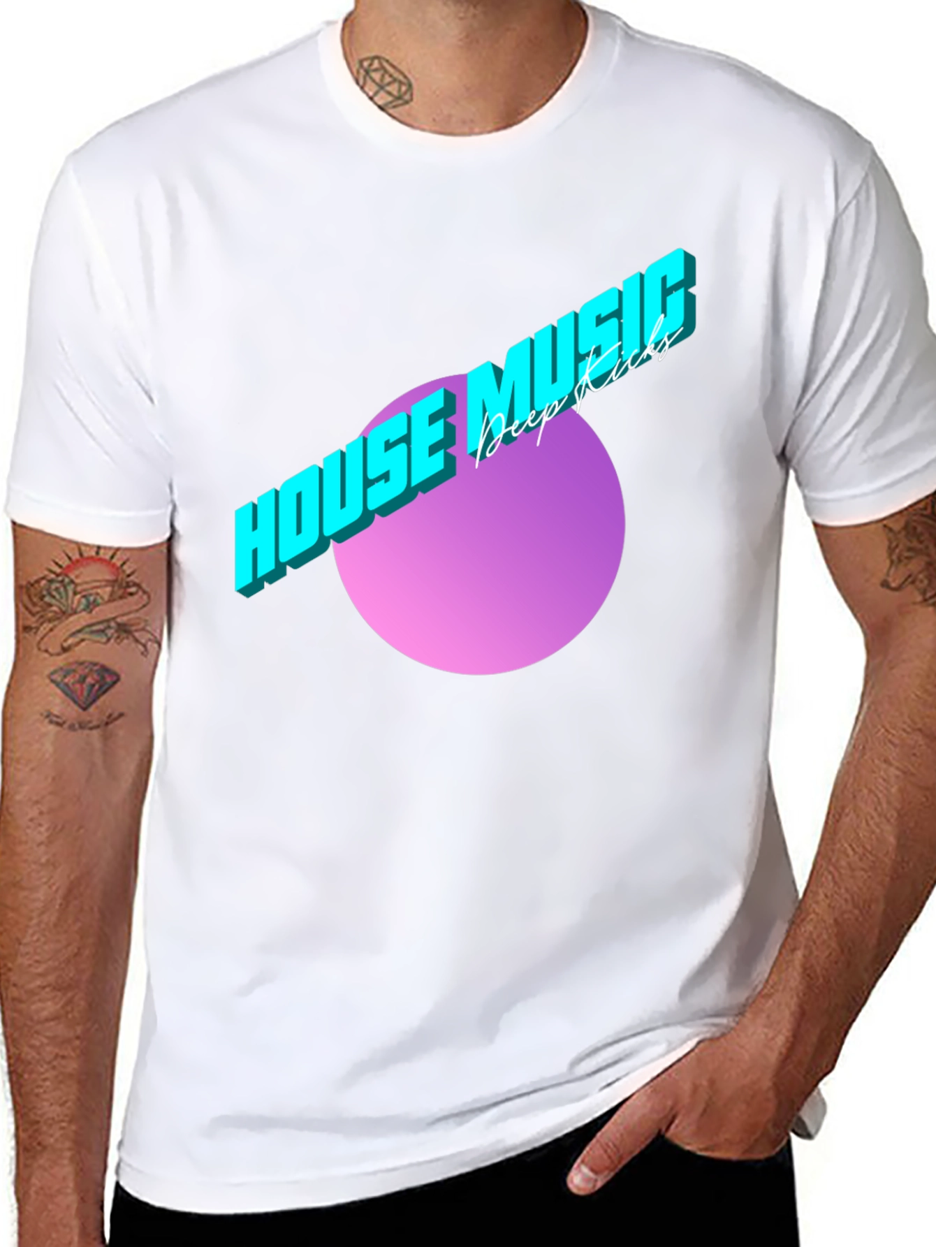 House Music Deep Kicks Black T-Shirt