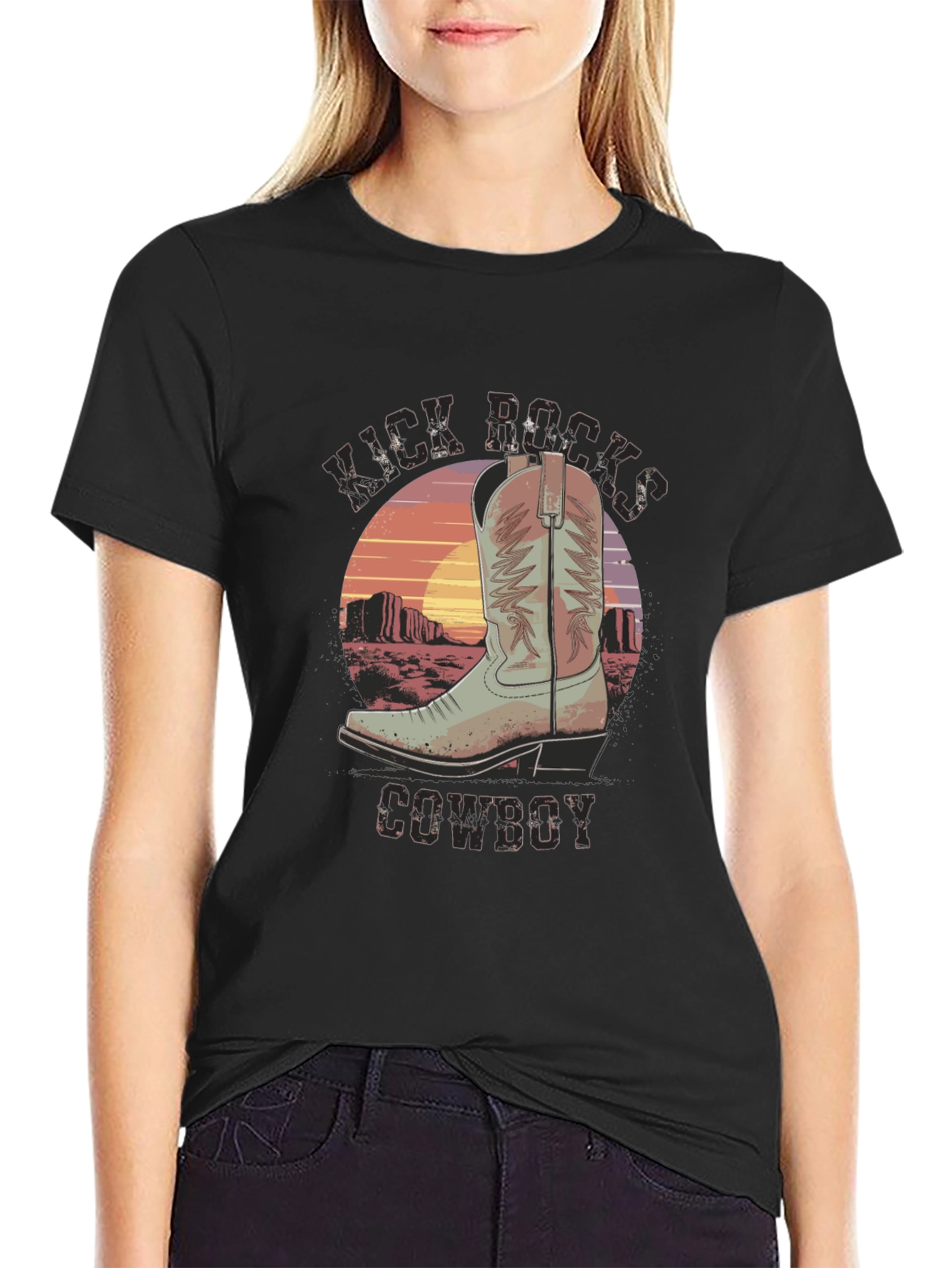 Kick Rocks Cowboy Graphic Tee