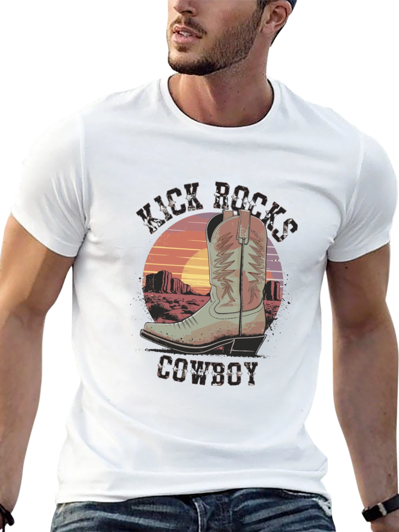 Kick Rocks Cowboy Graphic Tee