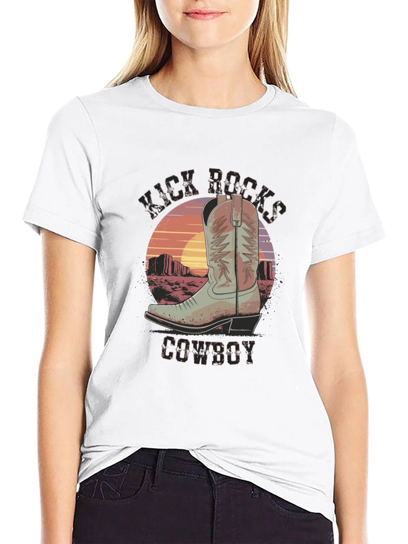 Kick Rocks Cowboy Graphic Tee