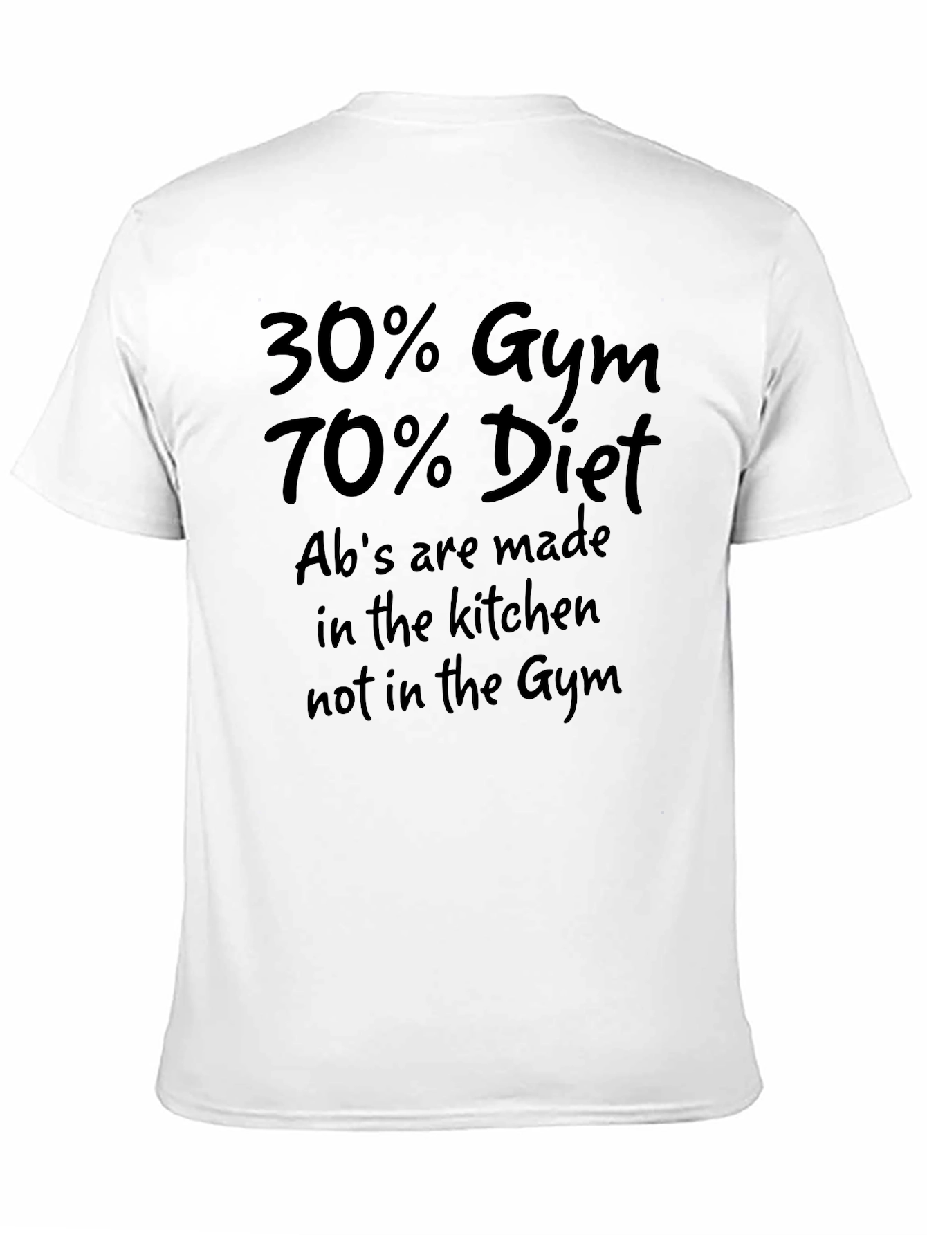 30% Gym 70% Diet Mens Black T-Shirt