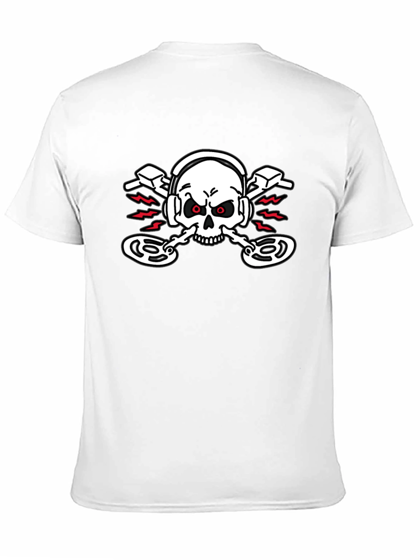 DJ Skull Graphic T-Shirt - Black Crew Neck