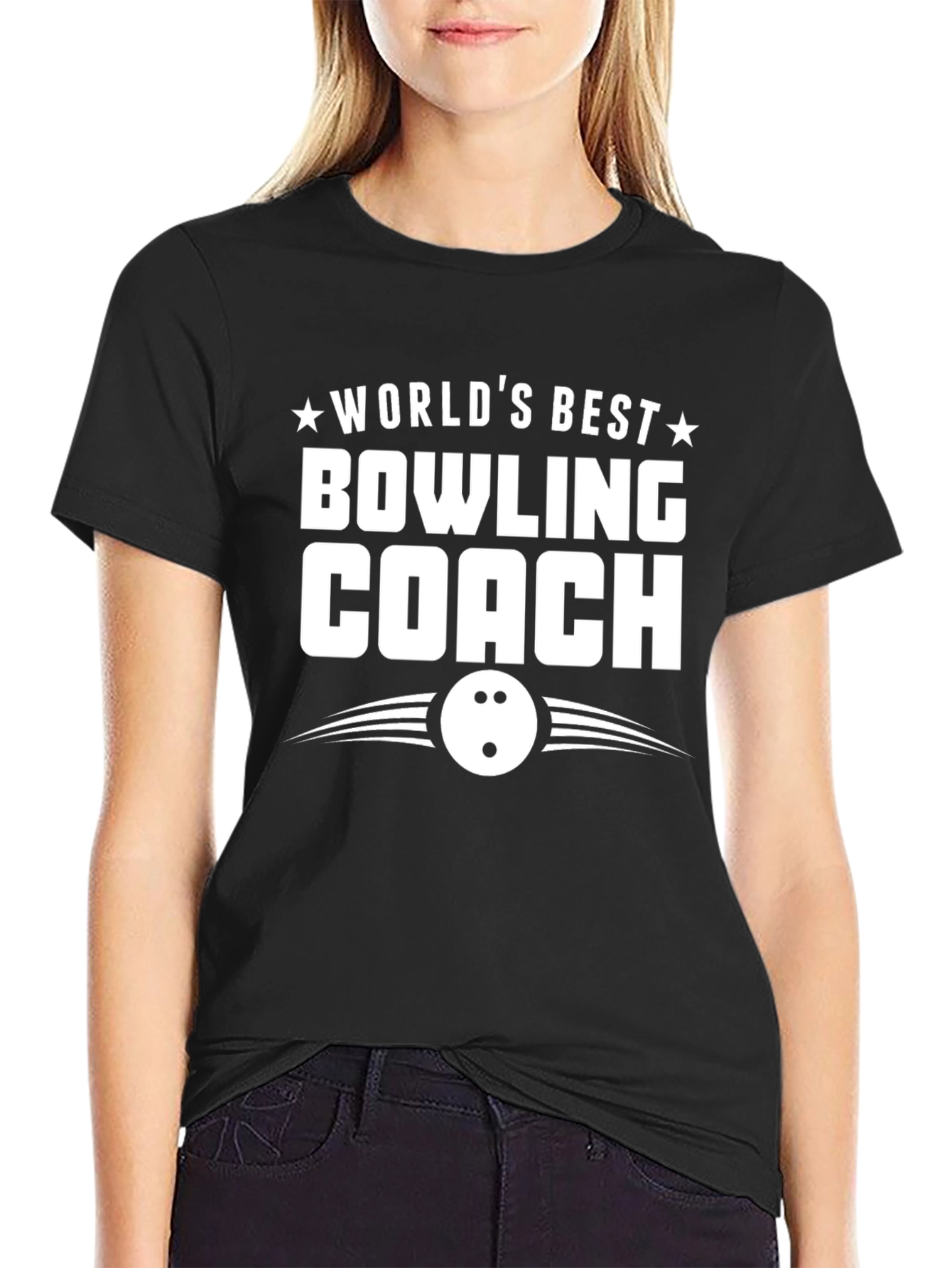 Worlds Best Bowling Coach Graphic Tee - Black