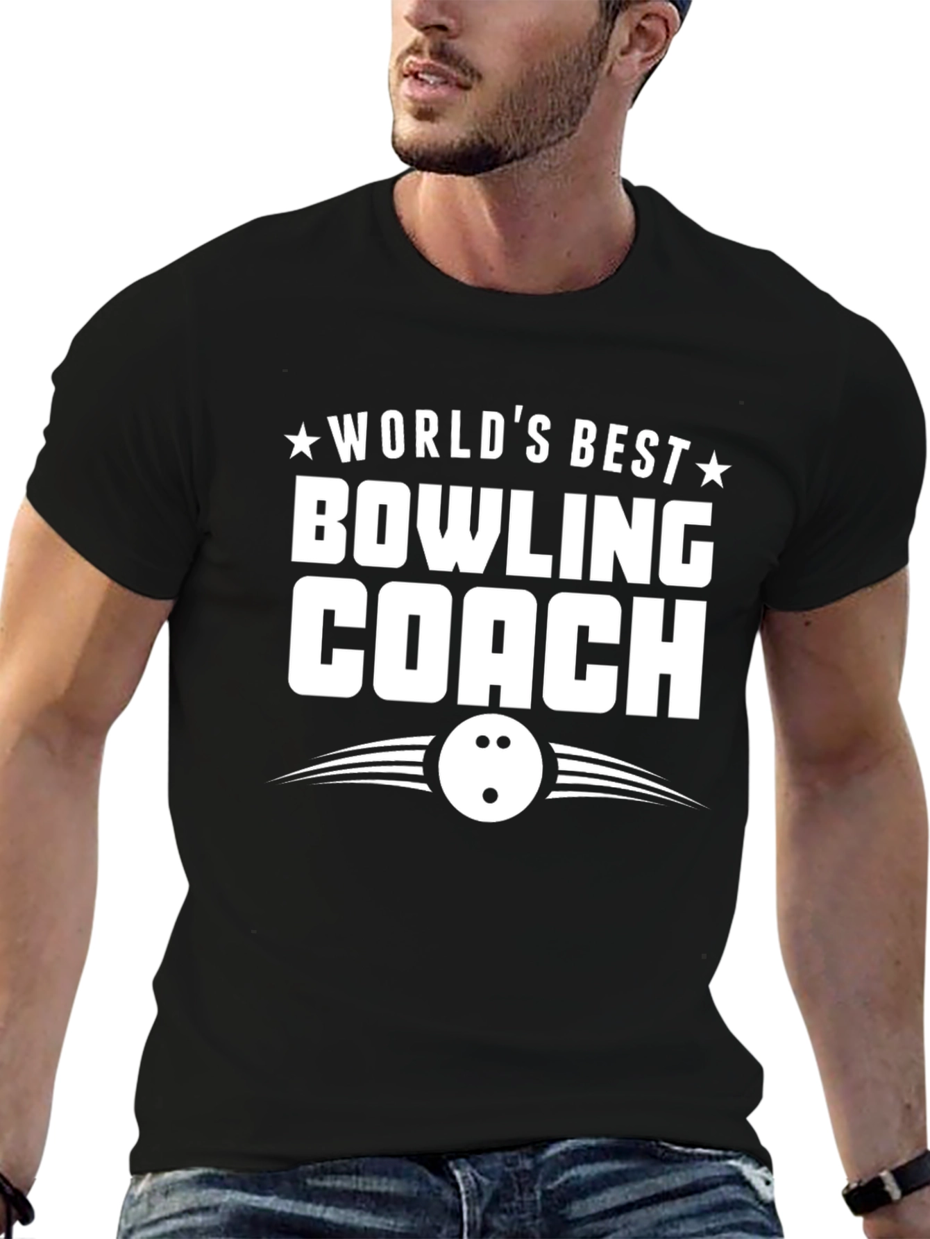 Worlds Best Bowling Coach Graphic Tee - Black