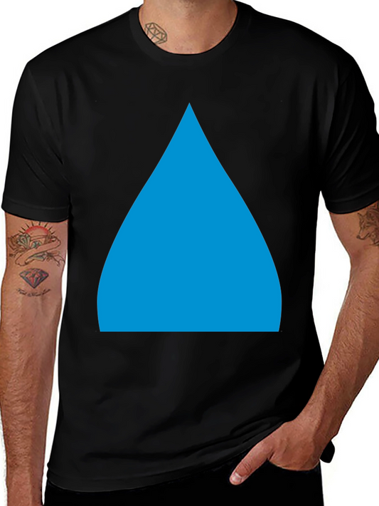Geometric Blue Triangle Graphic Tee - Modern Style