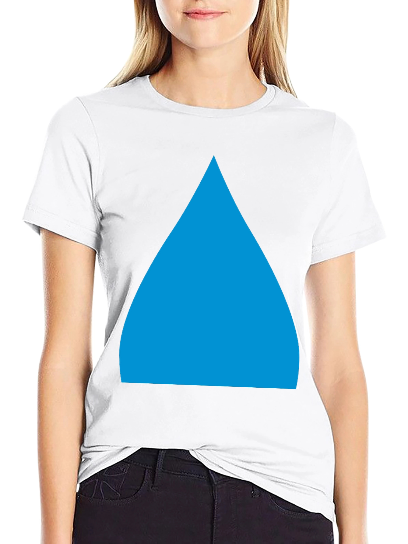 Geometric Blue Triangle Graphic Tee - Modern Style
