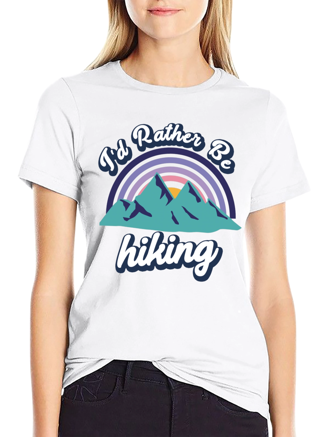Id Rather Be Hiking Black Tee