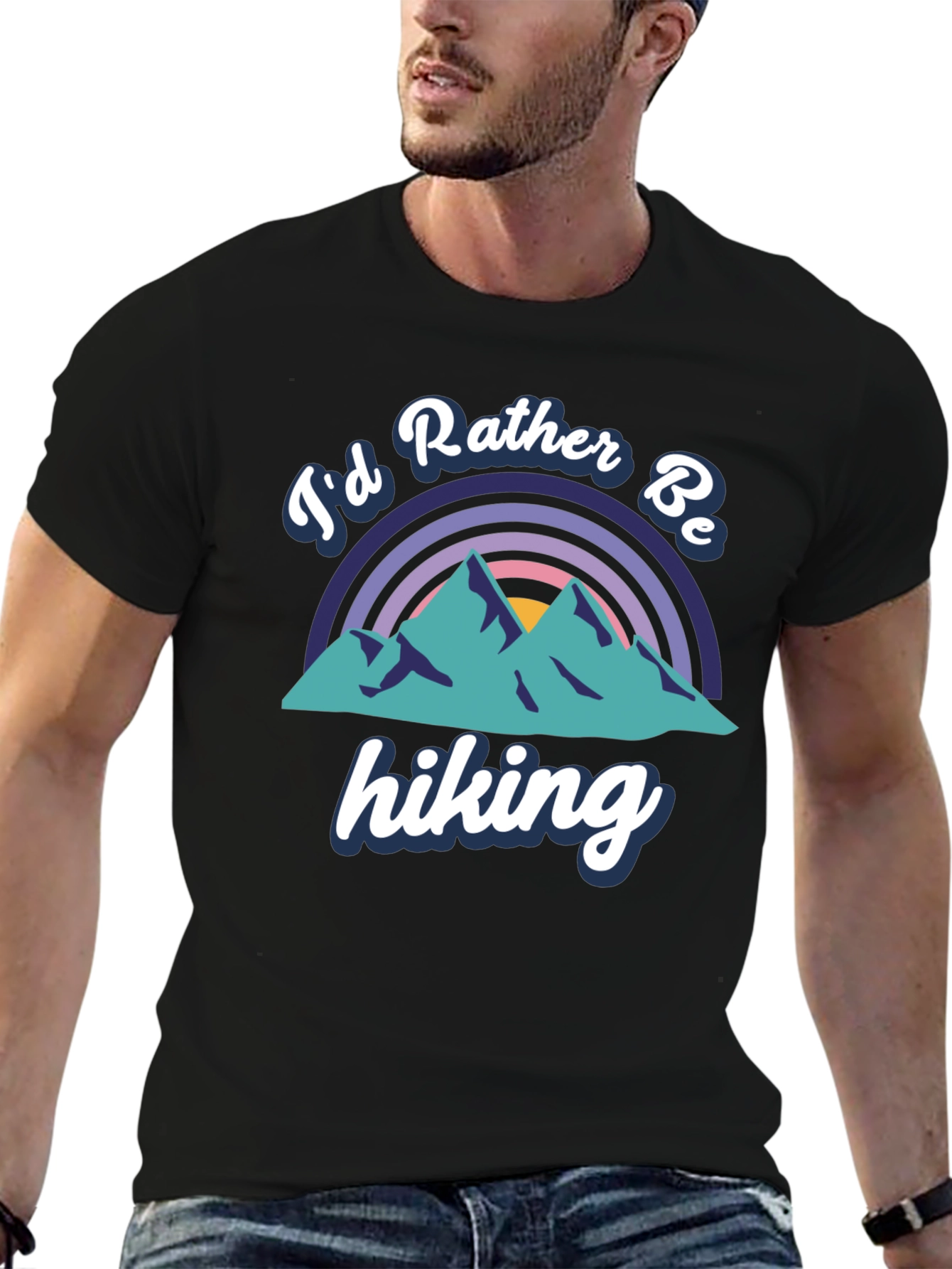 Id Rather Be Hiking Black Tee
