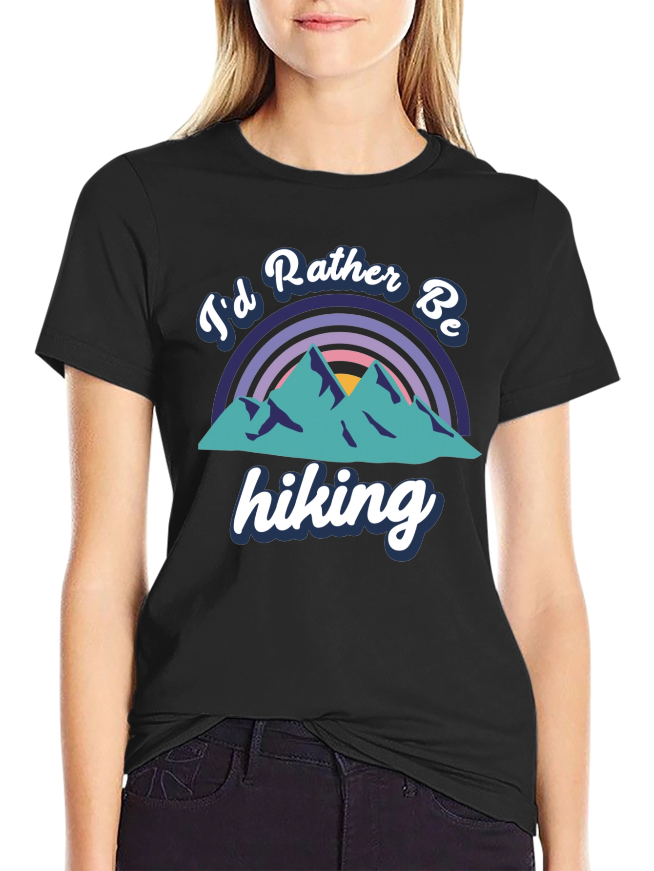 Id Rather Be Hiking Black Tee