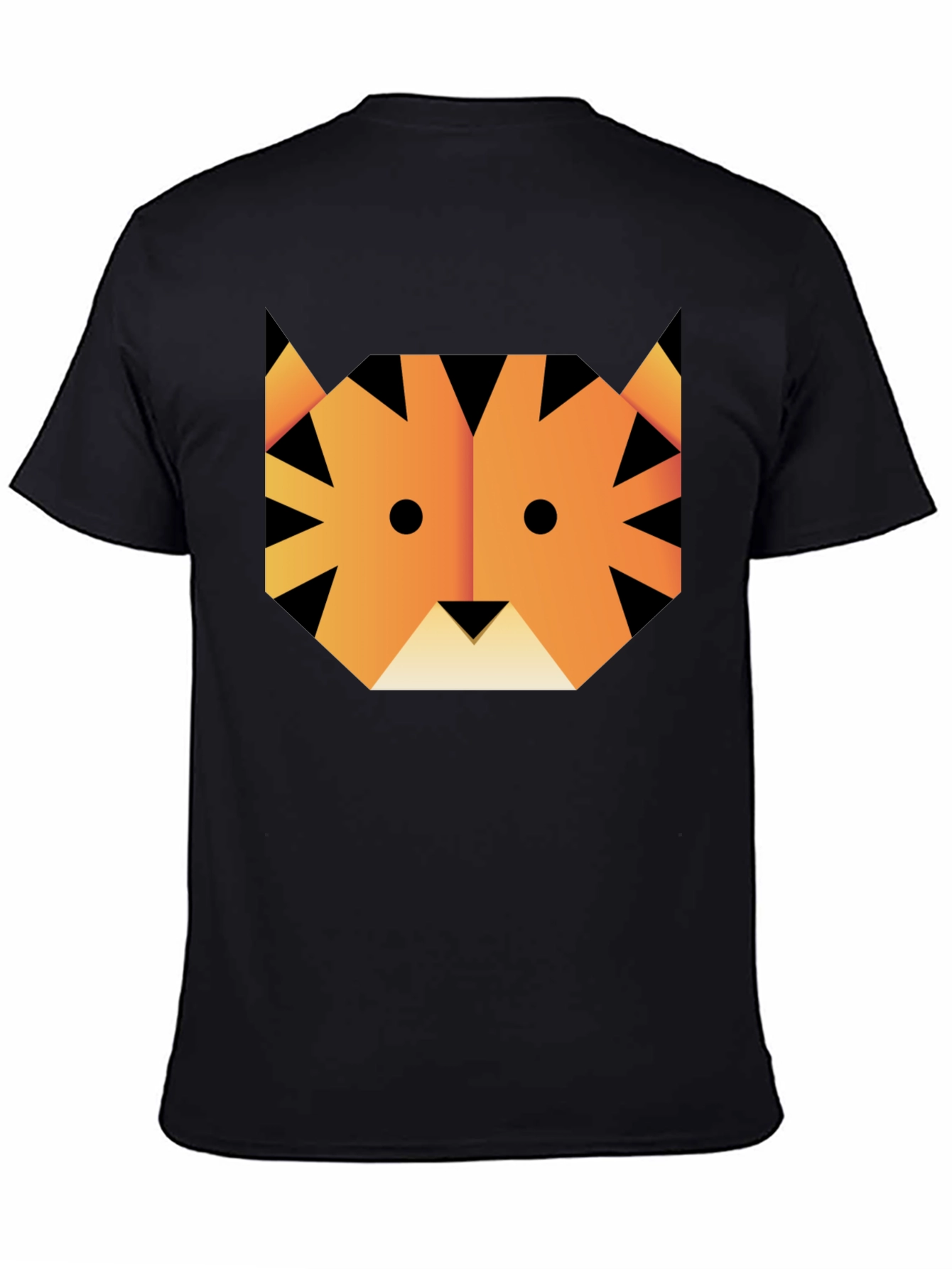 Geometric Tiger Graphic Tee - Unisex Black T-Shirt