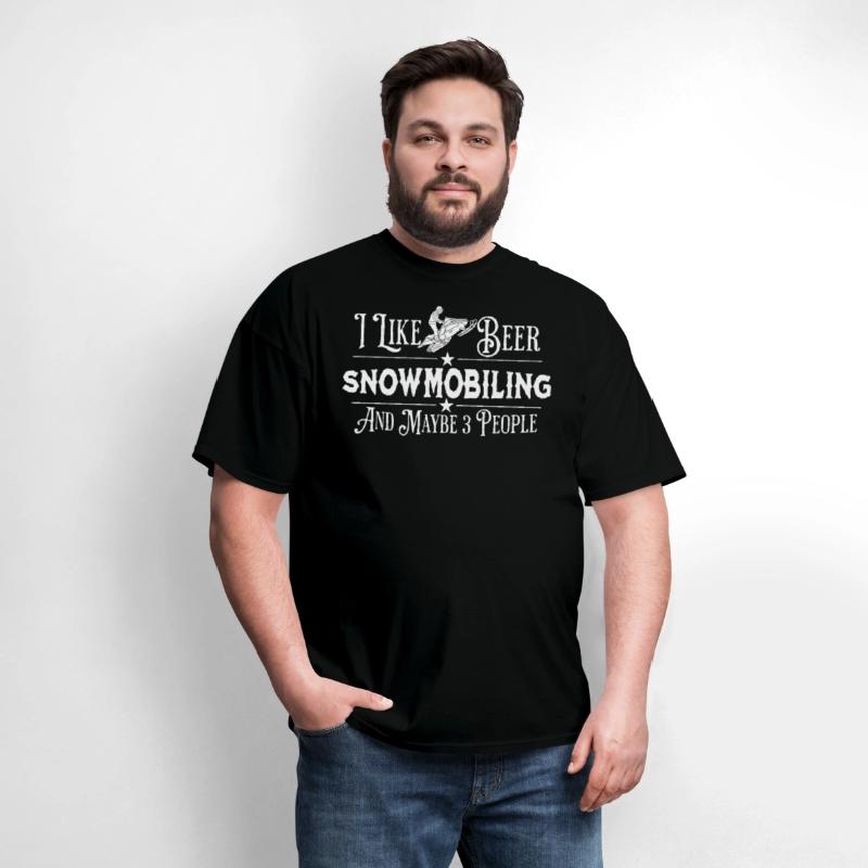 Funny Beer Snowmobiling 3 people Tshirt Men Women