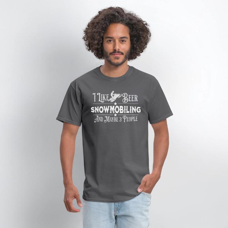 Funny Beer Snowmobiling 3 people Tshirt Men Women