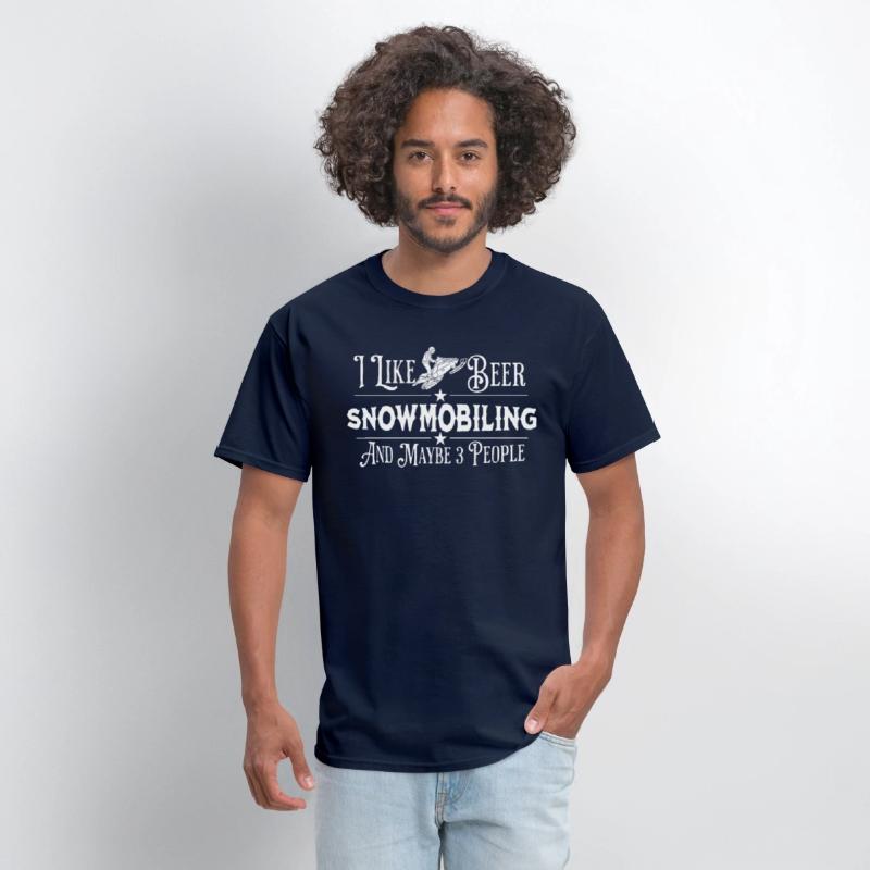 Funny Beer Snowmobiling 3 people Tshirt Men Women