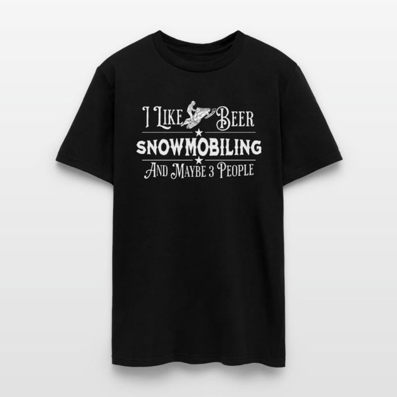 Funny Beer Snowmobiling 3 people Tshirt Men Women