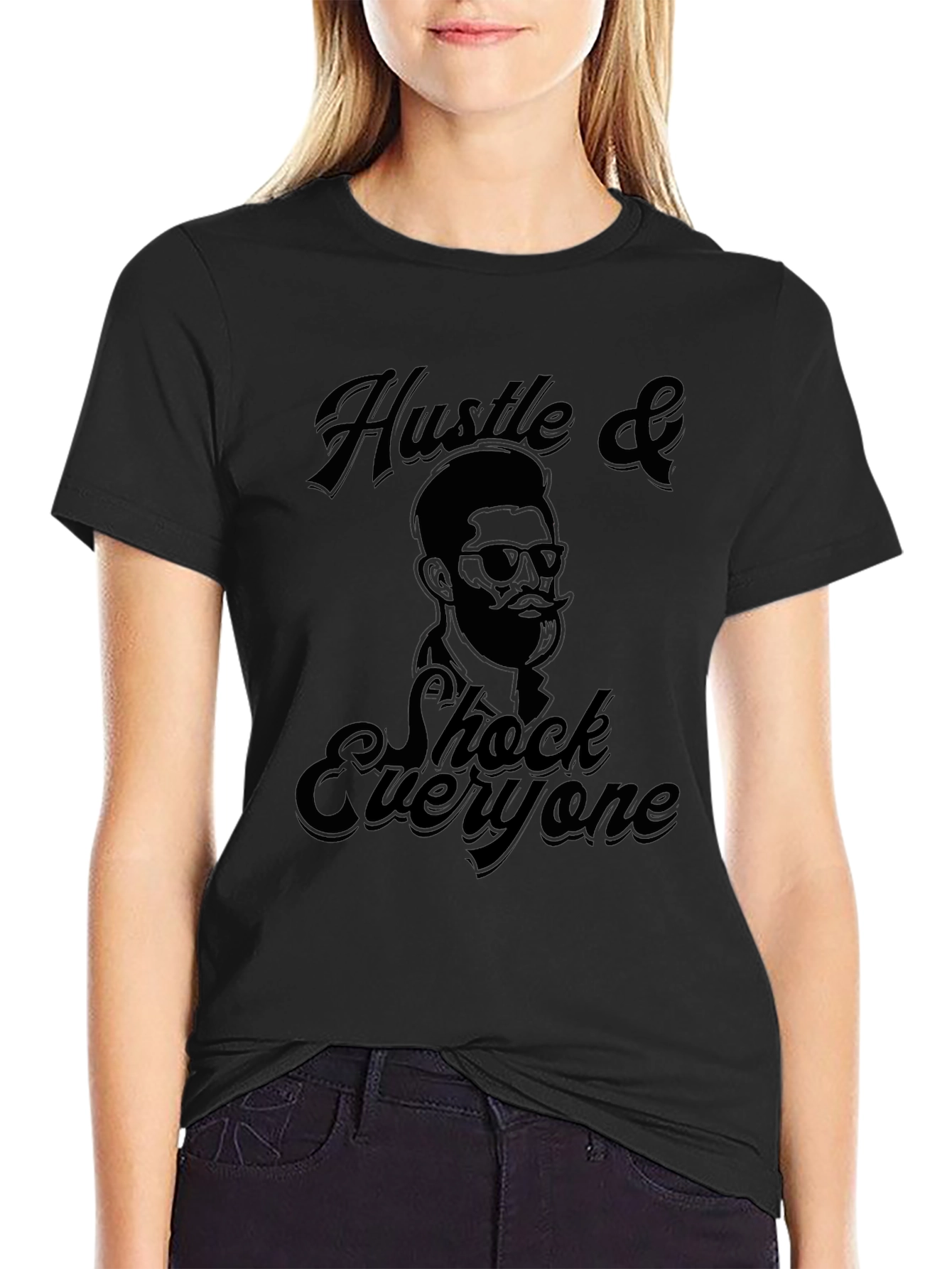 Hustle & Shock Graphic Tee - Black
