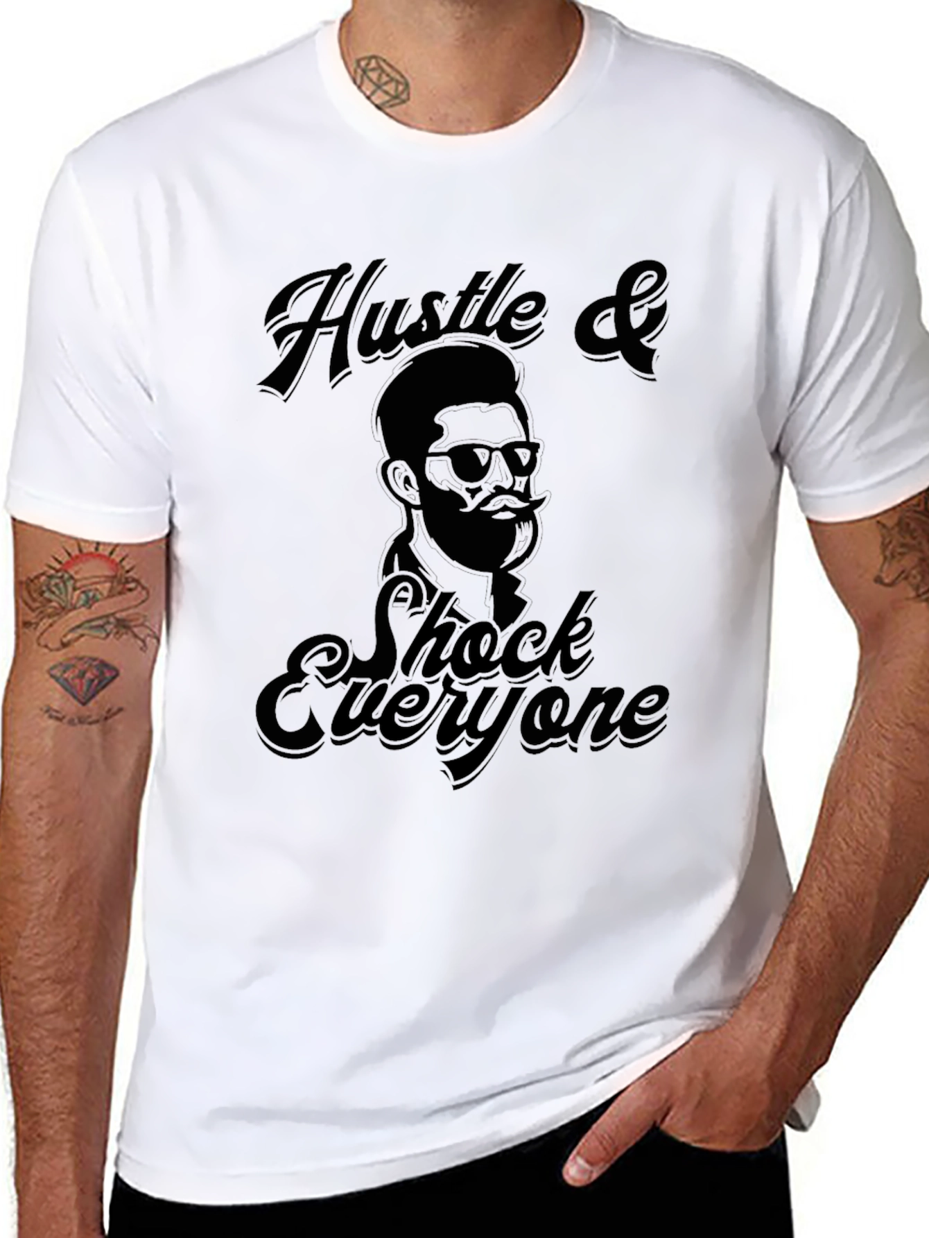 Hustle & Shock Graphic Tee - Black