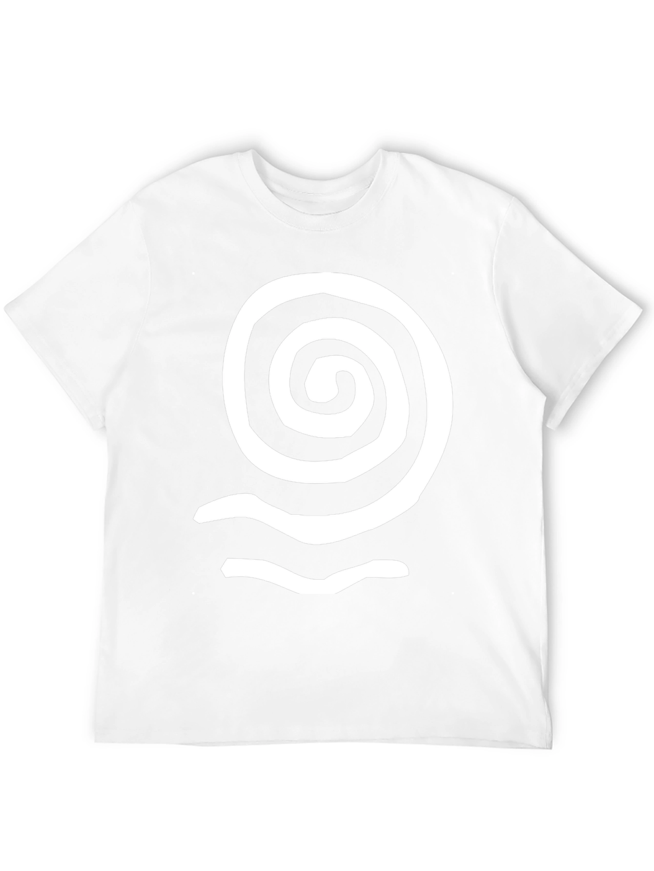 Spiral Wave Graphic Tee - Black Cotton Casual Top
