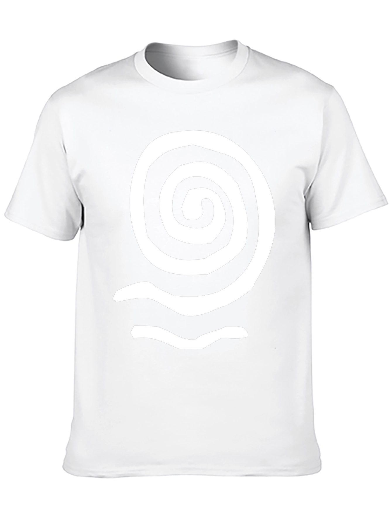 Spiral Wave Graphic Tee - Black Cotton Casual Top