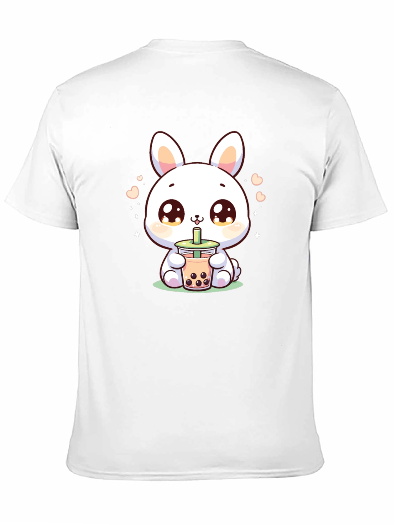 Cute Bunny Boba Tea Graphic T-Shirt