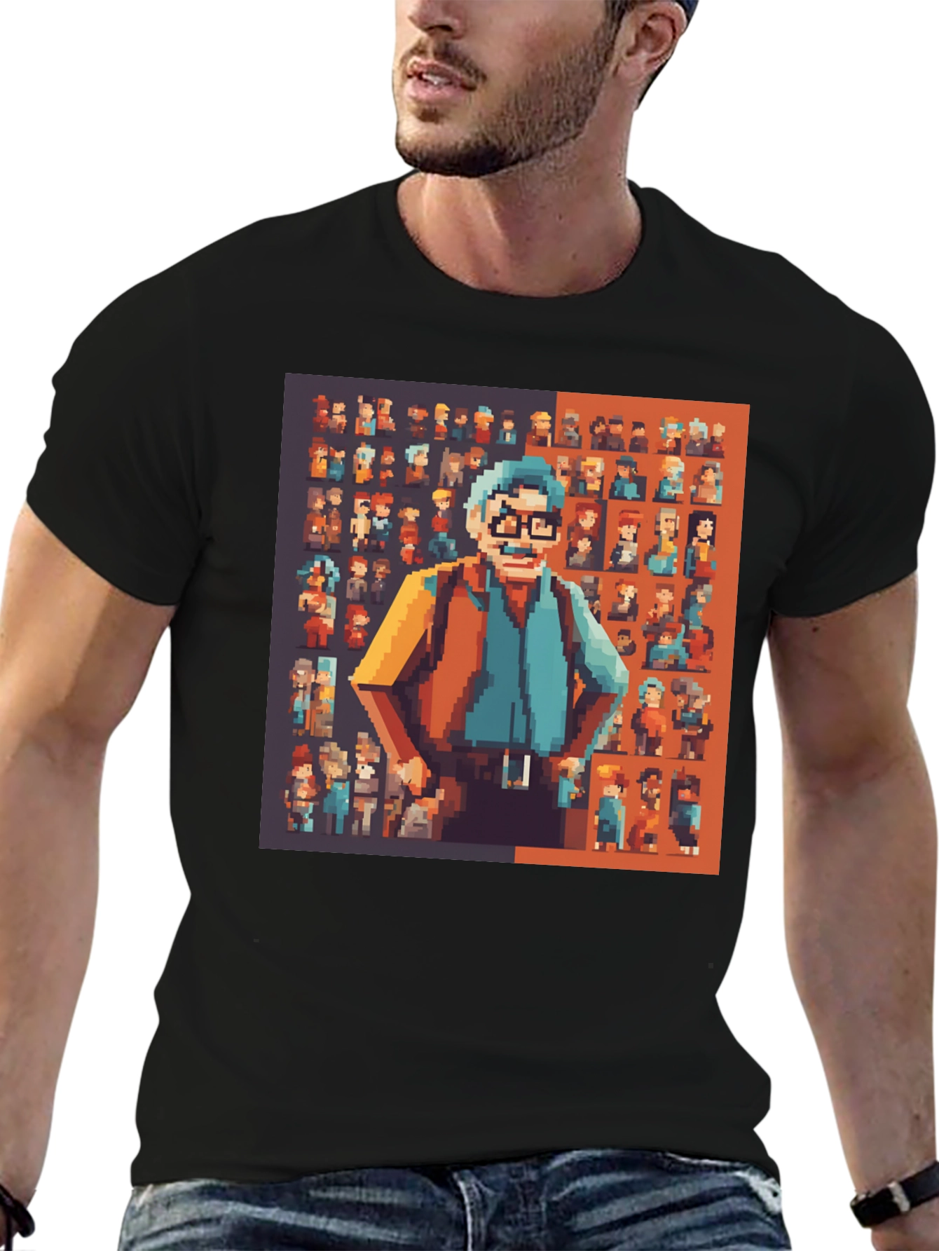 Pixel Art Graphic Print T-Shirt