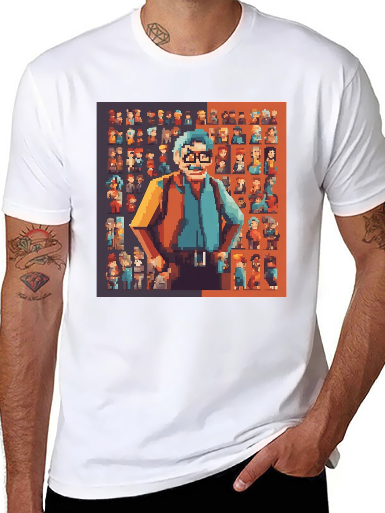 Pixel Art Graphic Print T-Shirt