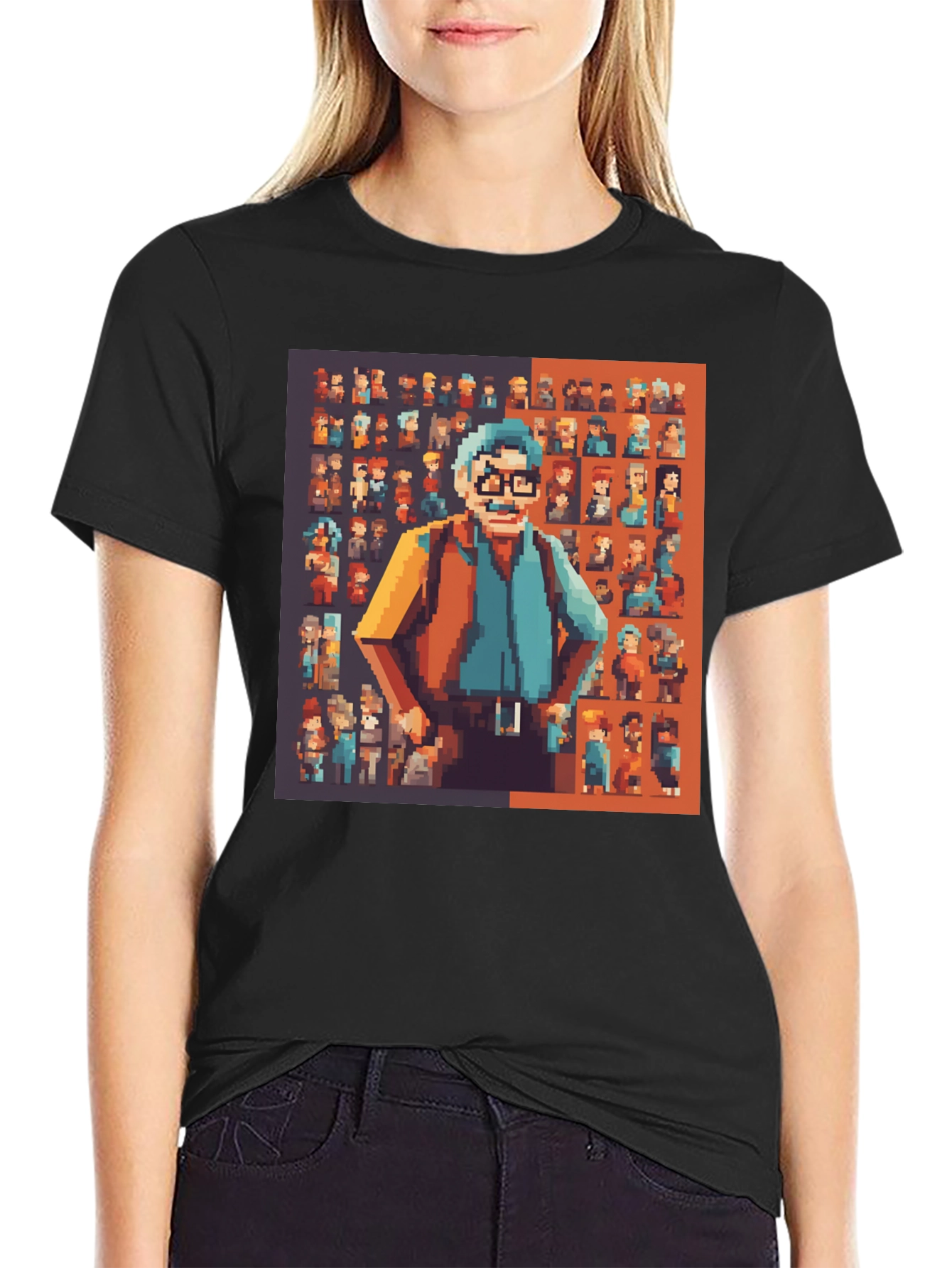 Pixel Art Graphic Print T-Shirt