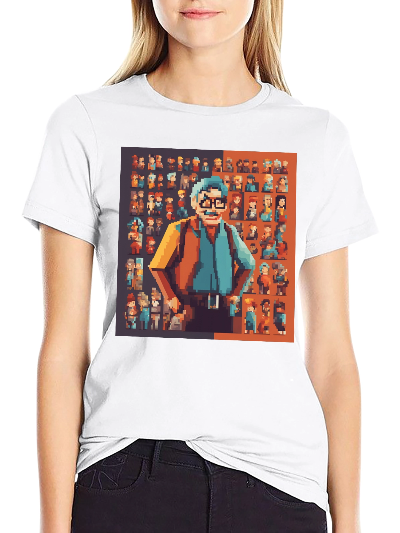 Pixel Art Graphic Print T-Shirt