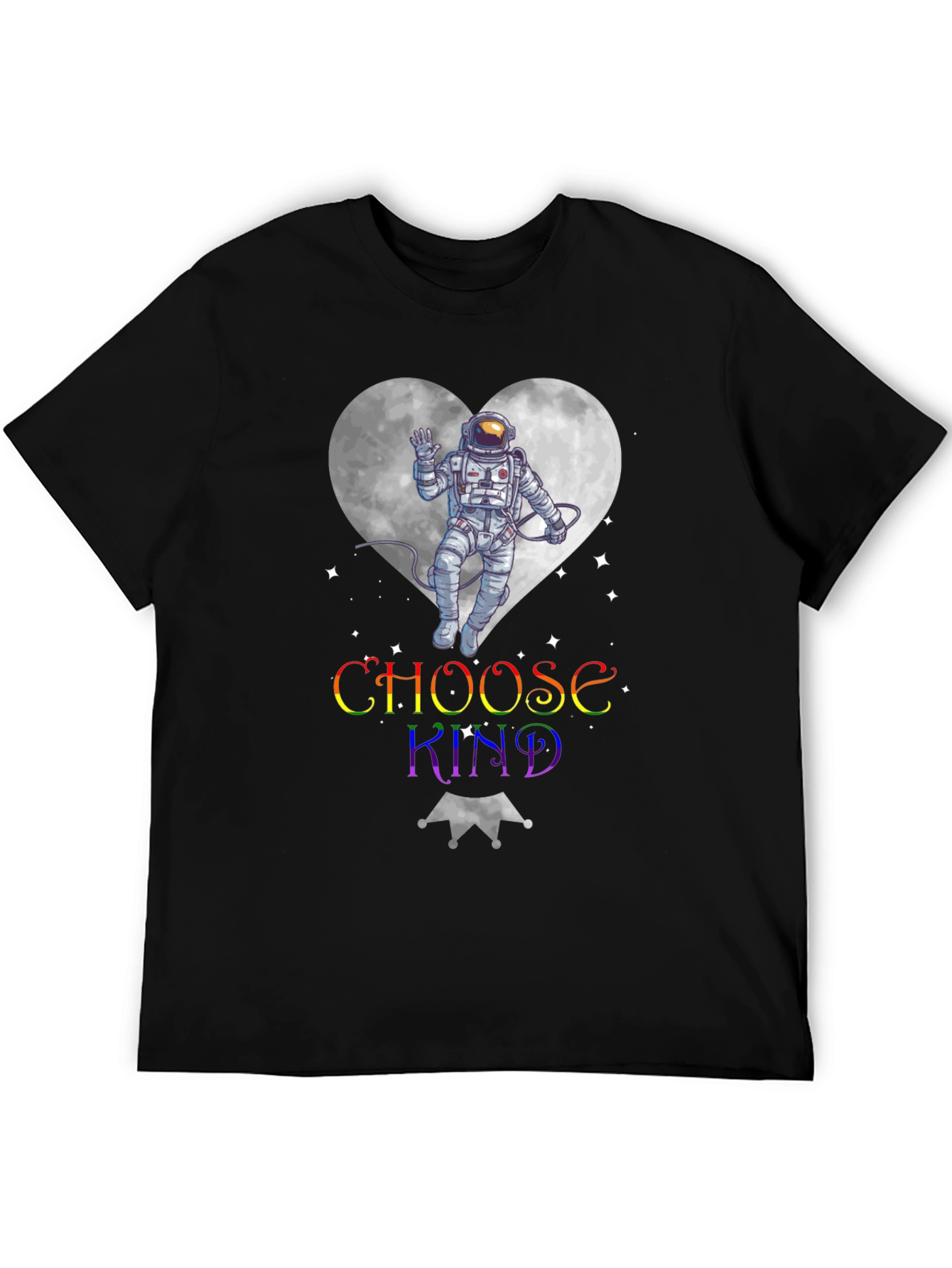 Choose Kind Astronaut Heart Graphic T-Shirt
