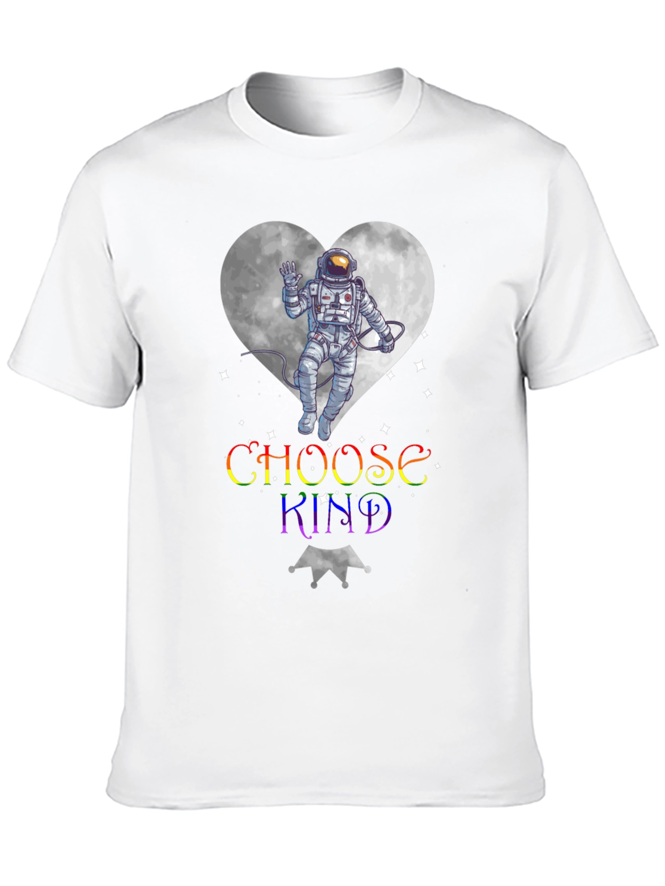 Choose Kind Astronaut Heart Graphic T-Shirt