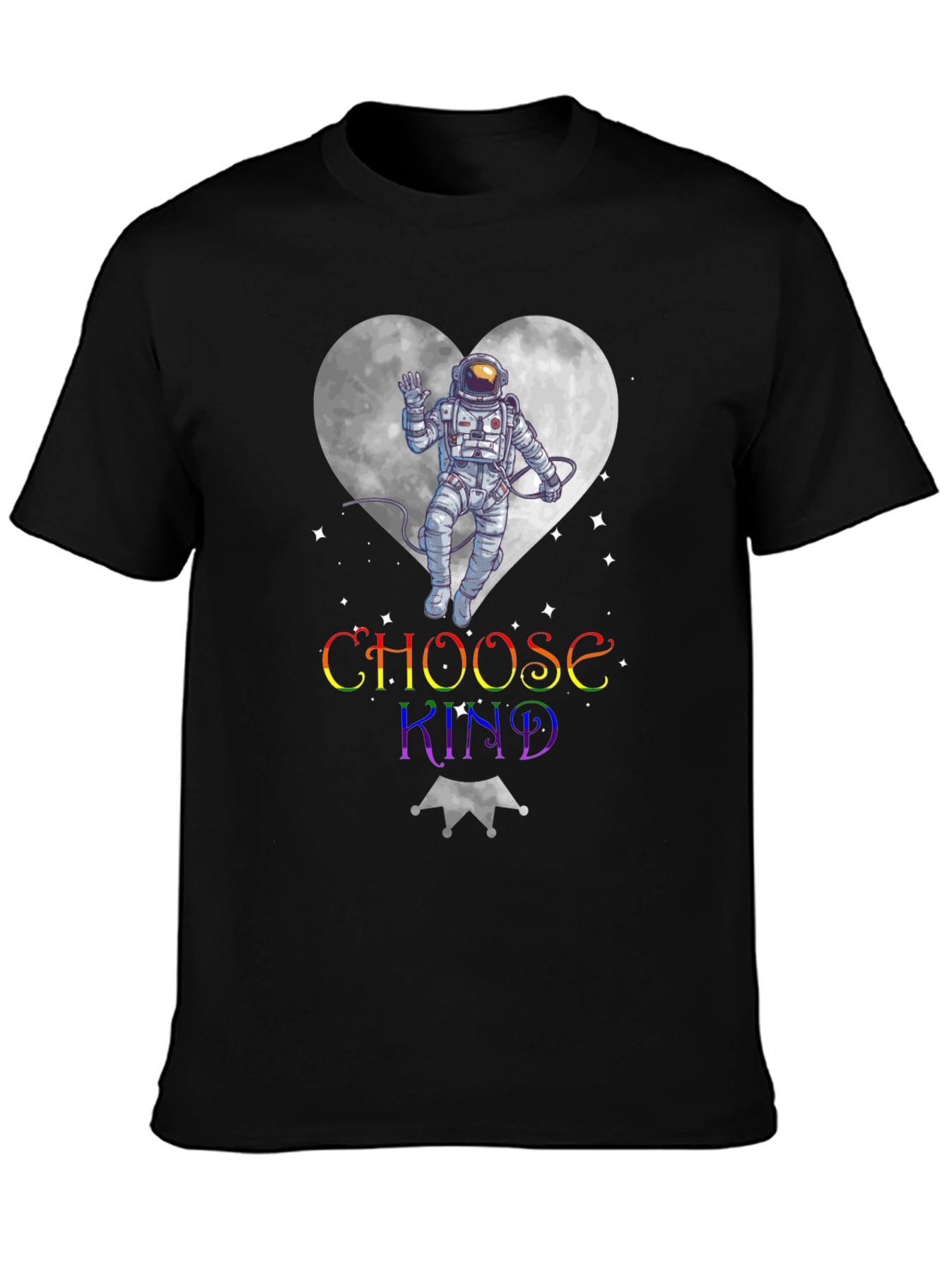 Choose Kind Astronaut Heart Graphic T-Shirt