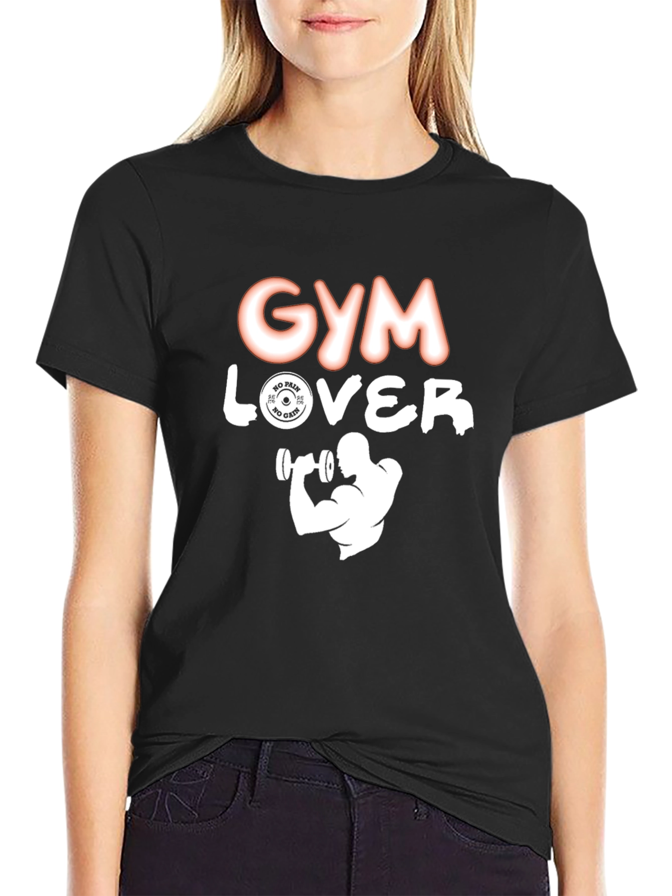 Gym Lover Graphic T-Shirt - Black