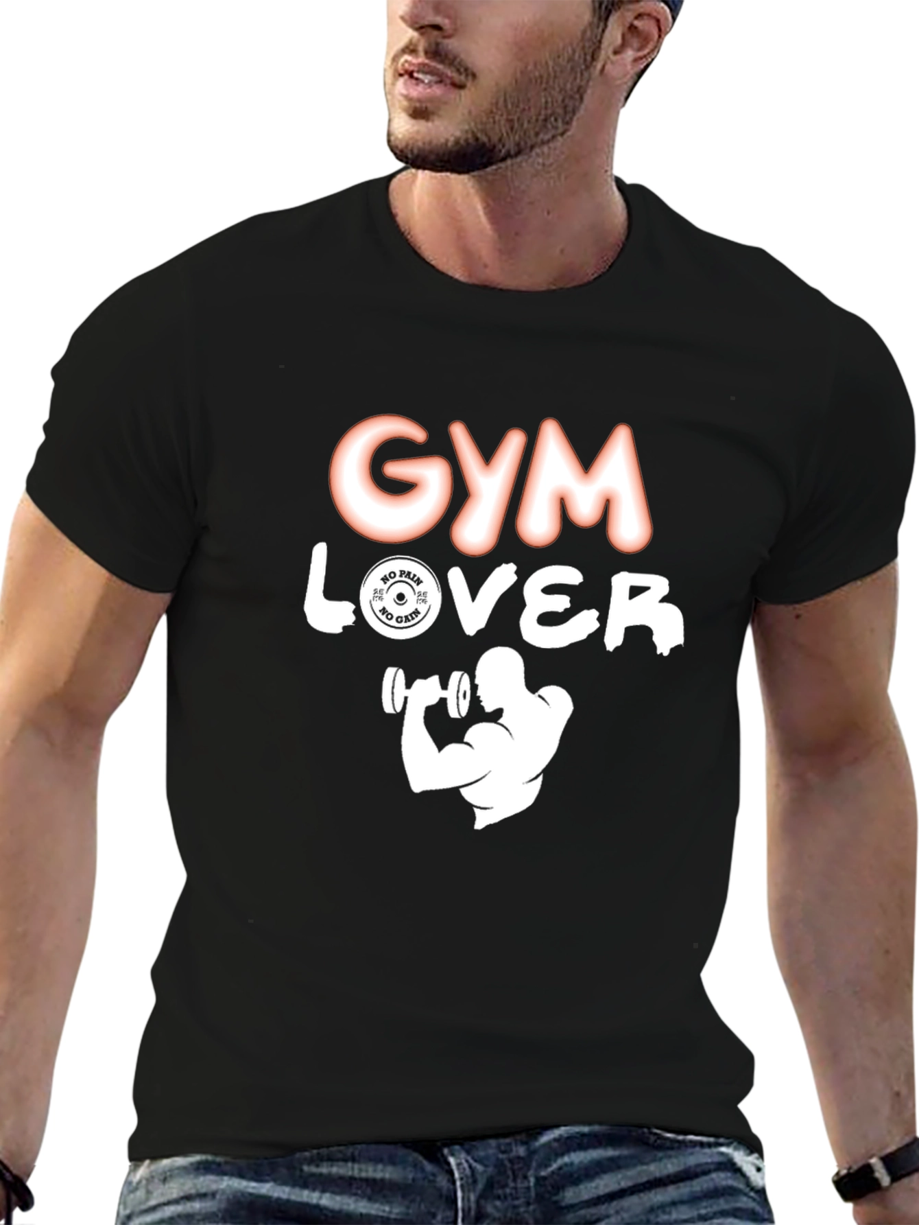 Gym Lover Graphic T-Shirt - Black