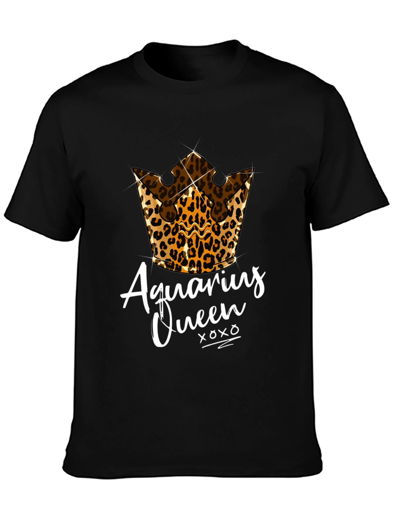 Aquarius Queen Leopard Crown Graphic Tee