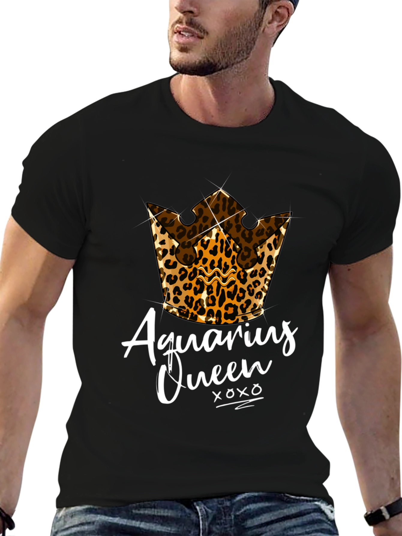 Aquarius Queen Leopard Crown Graphic Tee
