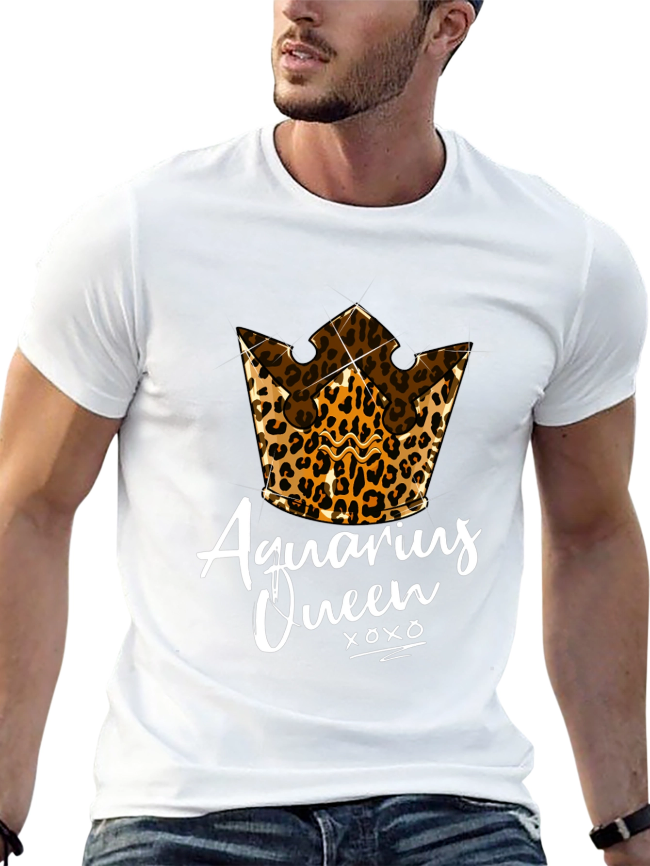 Aquarius Queen Leopard Crown Graphic Tee