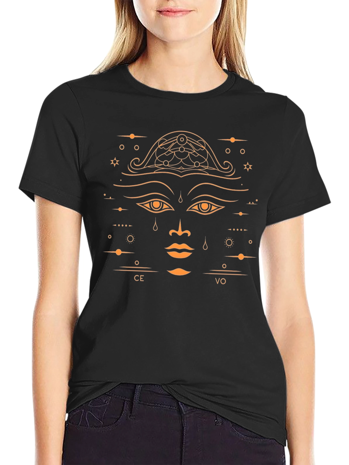 Abstract Face Graphic Tee - CE VO