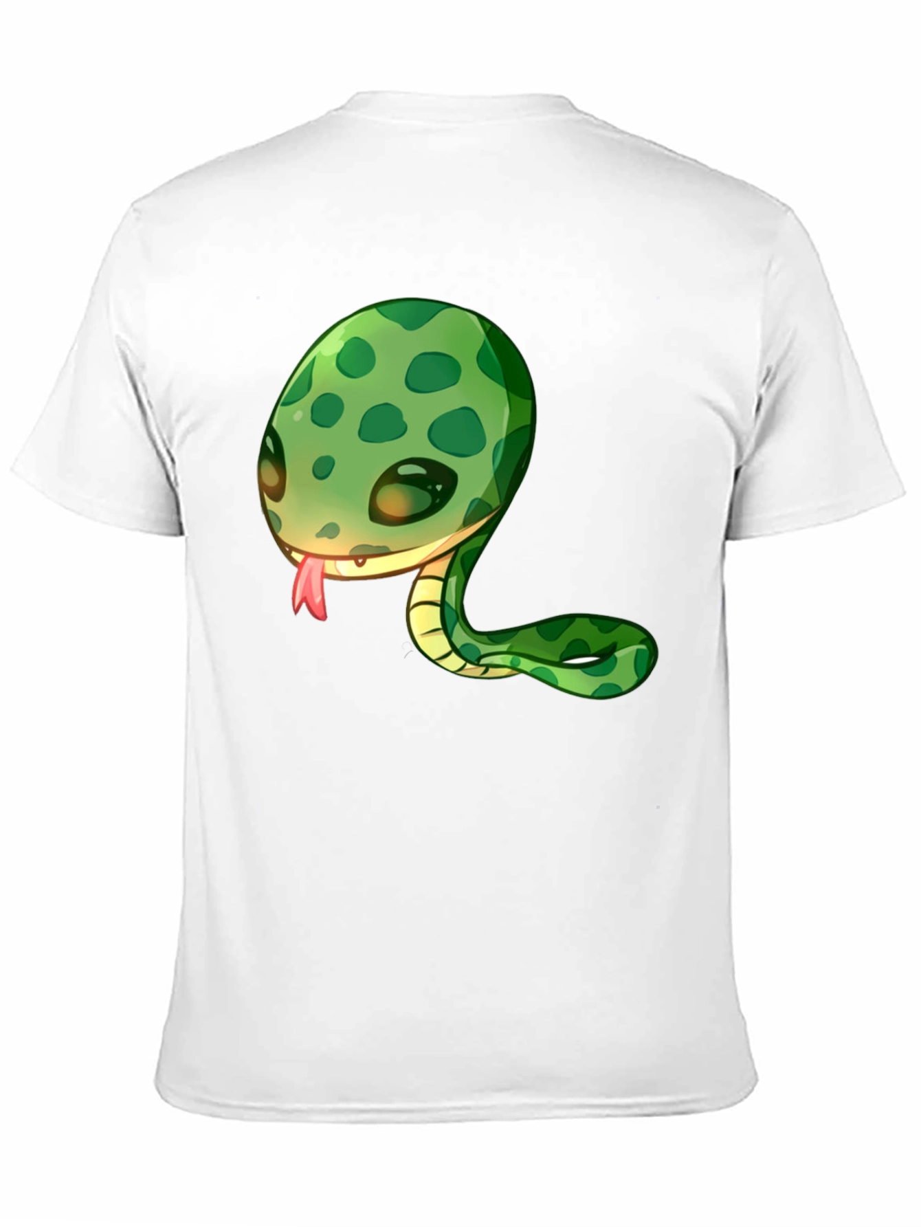 Cute Snake Cartoon Black T-Shirt