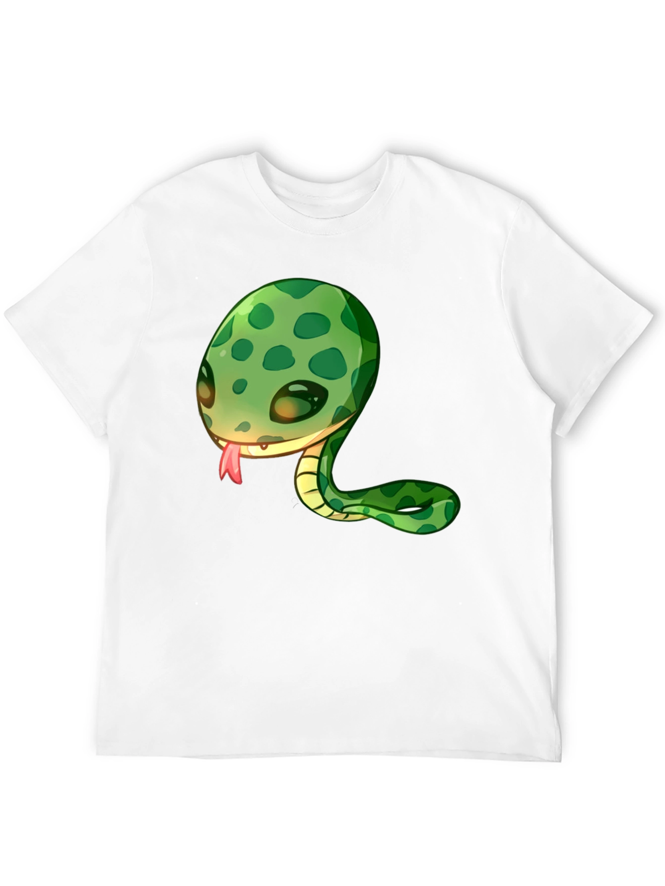 Cute Snake Cartoon Black T-Shirt
