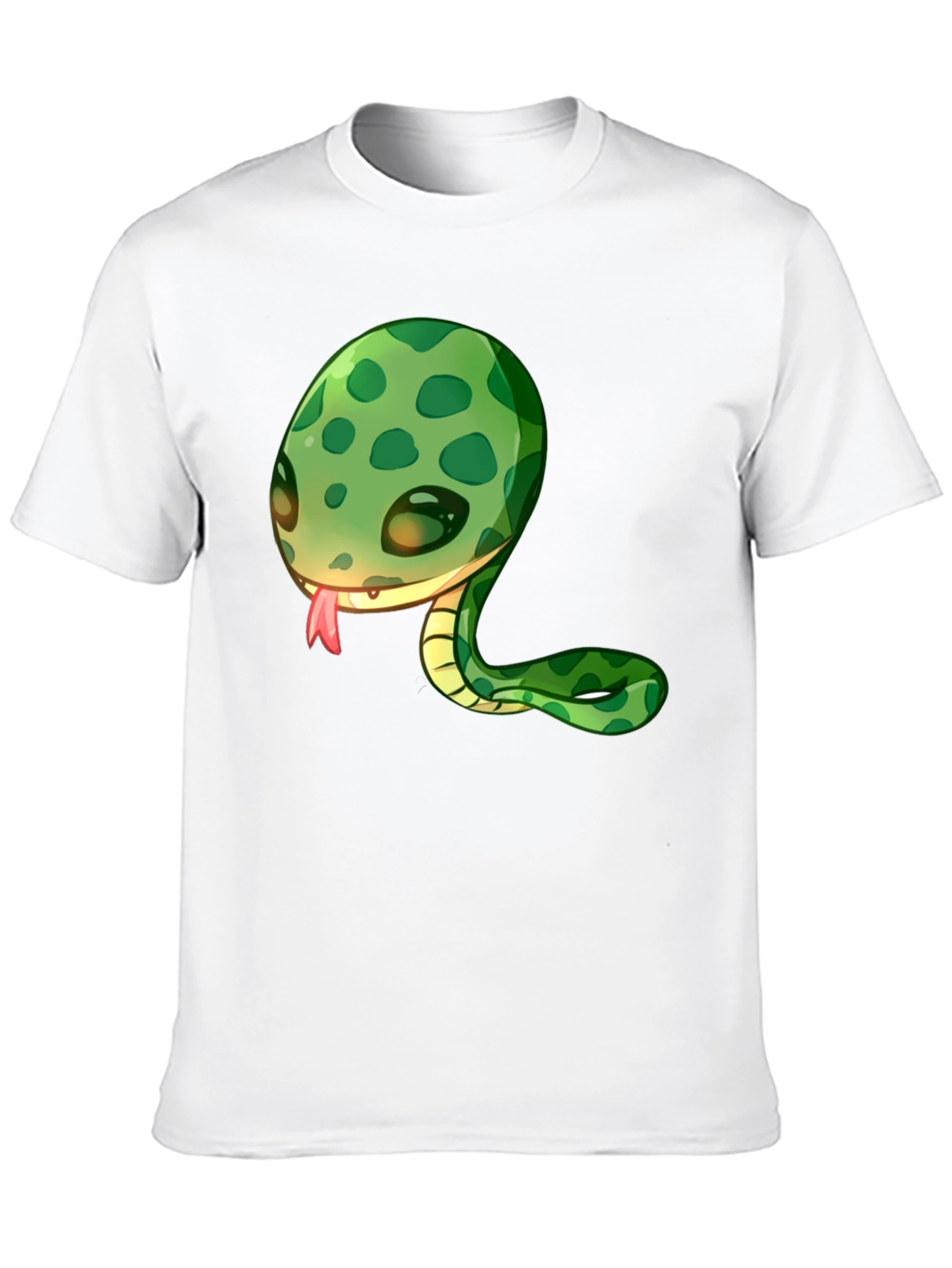 Cute Snake Cartoon Black T-Shirt