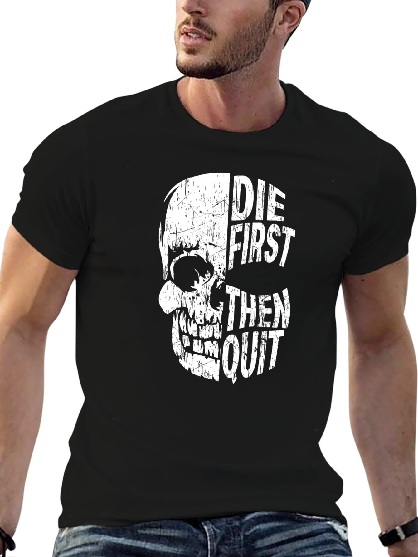 Die First Then Quit Skull Graphic T-Shirt